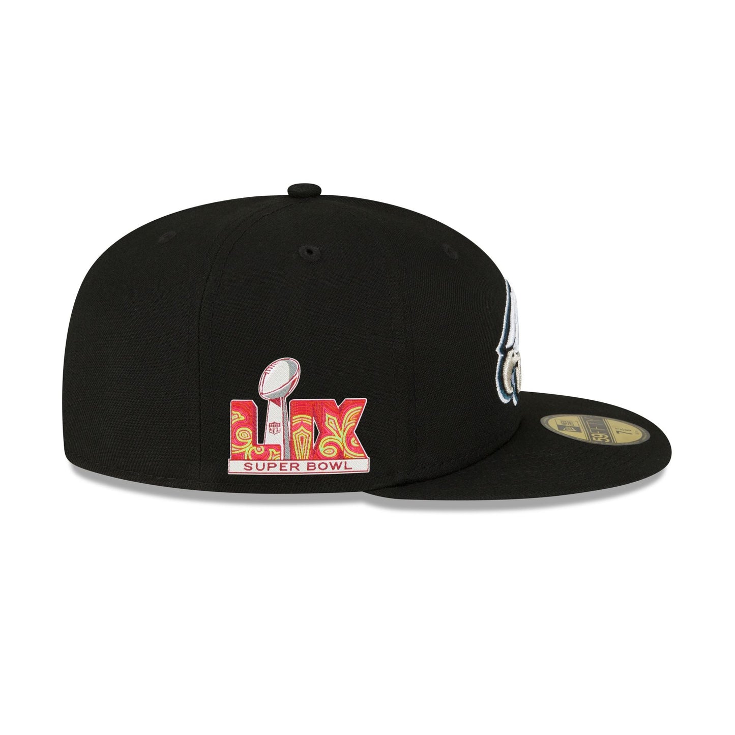 Philadelphia Eagles Super Bowl LIX Participation Side Patch 59FIFTY Fitted Hat