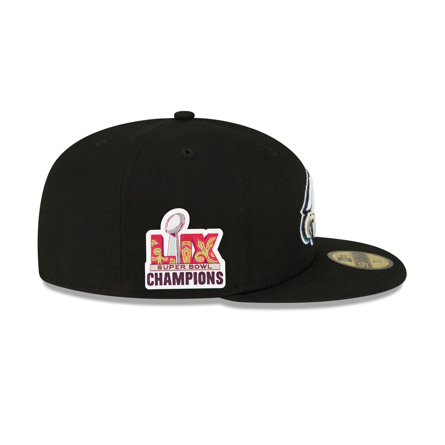 Philadelphia Eagles Super Bowl LIX Champions Side Patch 59FIFTY Fitted Hat