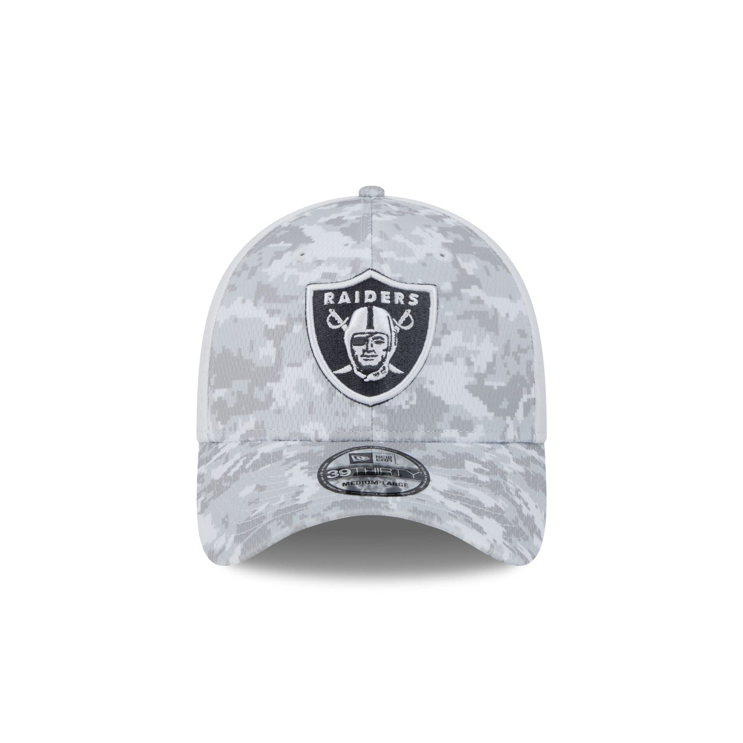 Las Vegas Raiders 2024 Salute to Service 39THIRTY Stretch Fit Hat