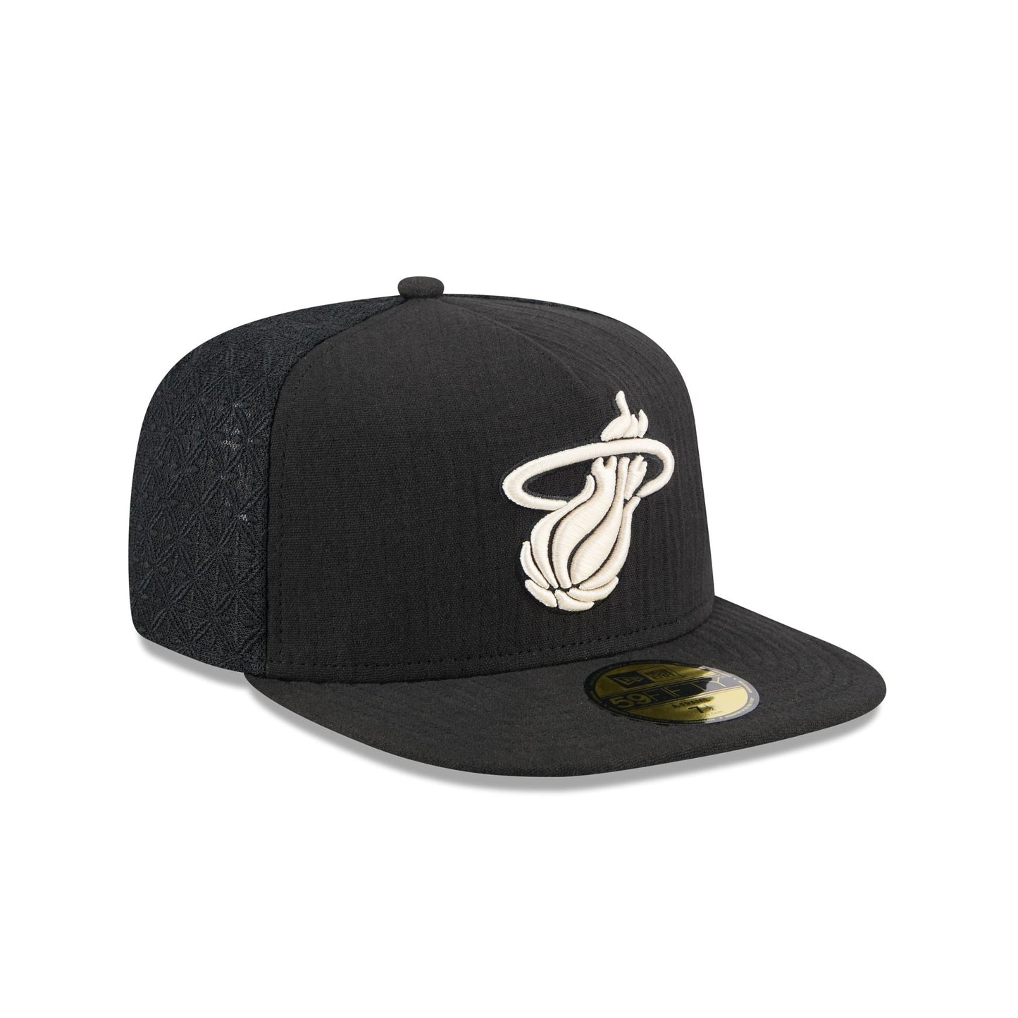 Miami Heat Black Mesh 59FIFTY A-Frame Fitted Hat