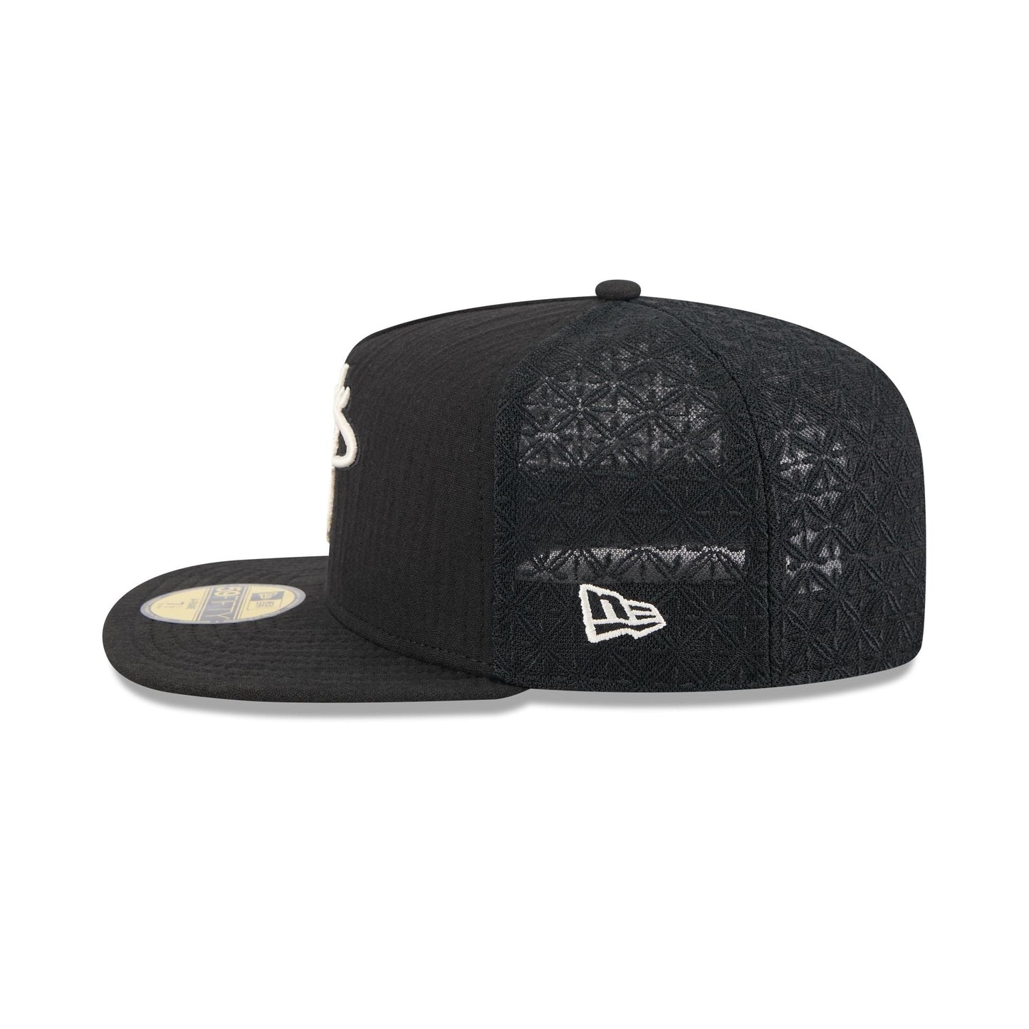 Miami Heat Black Mesh 59FIFTY A-Frame Fitted Hat