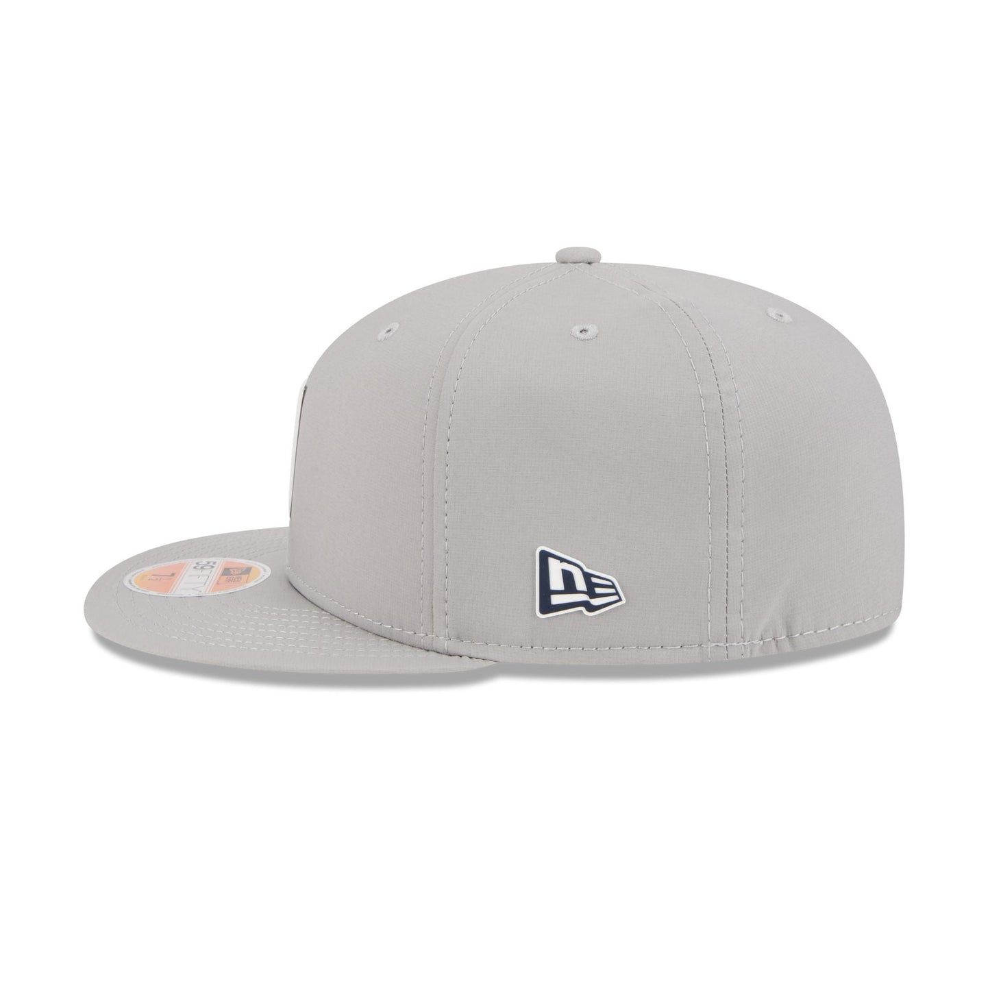 New England Patriots 2025 Sideline Hot Weather Gray 59FIFTY Fitted Hat