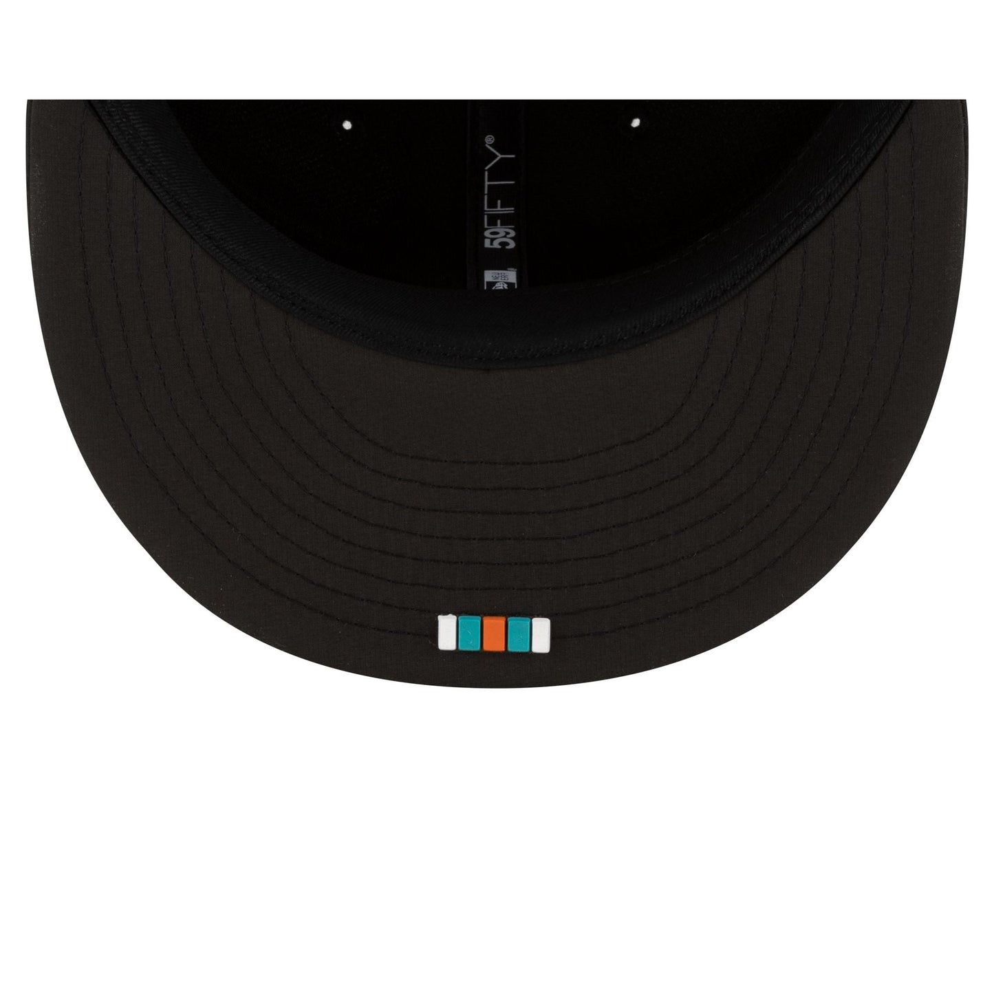 Miami Dolphins 2025 Sideline Hot Weather Black 59FIFTY Fitted Hat