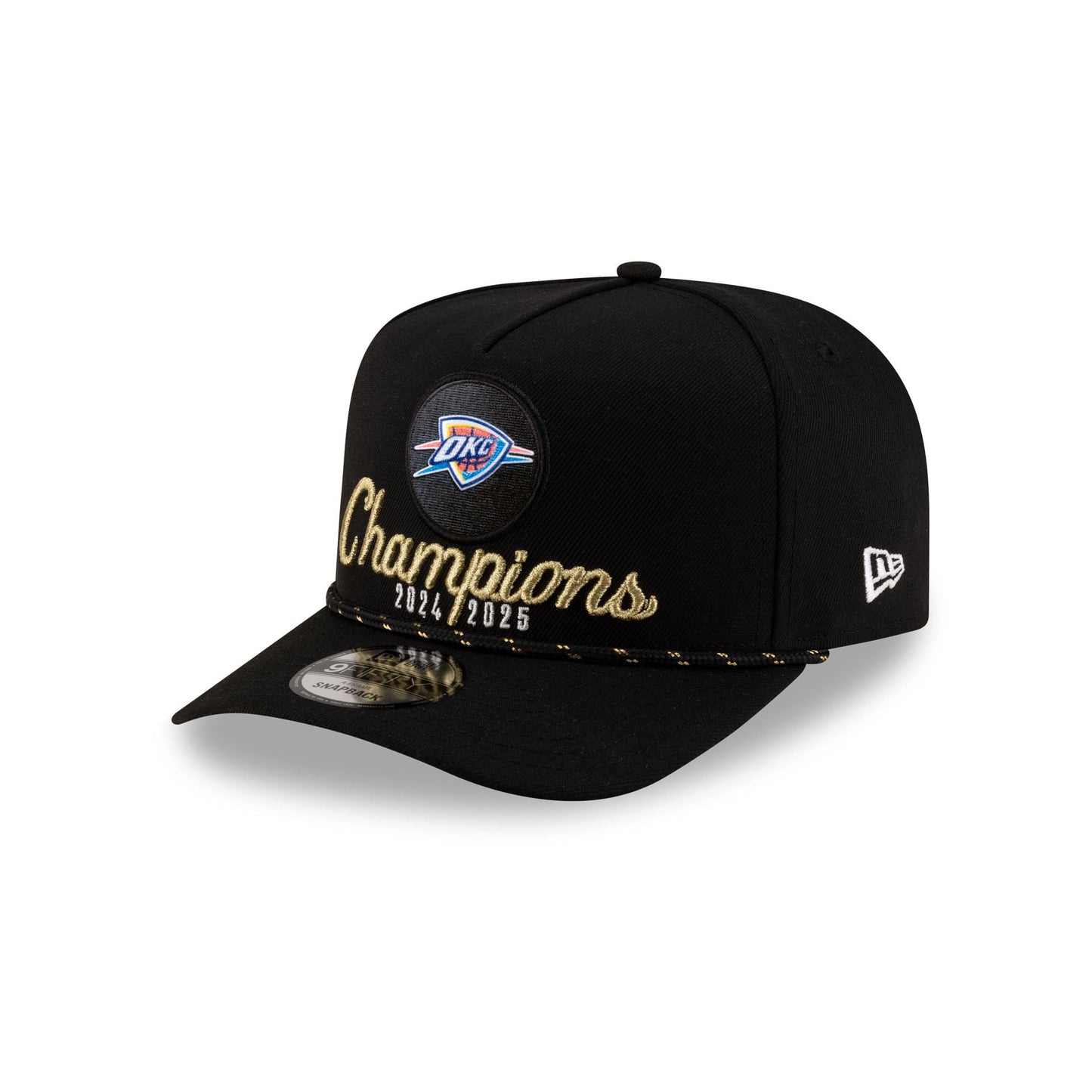 Oklahoma City Thunder 2025 NBA Champions Locker Room 9FIFTY A-Frame Snapback Hat