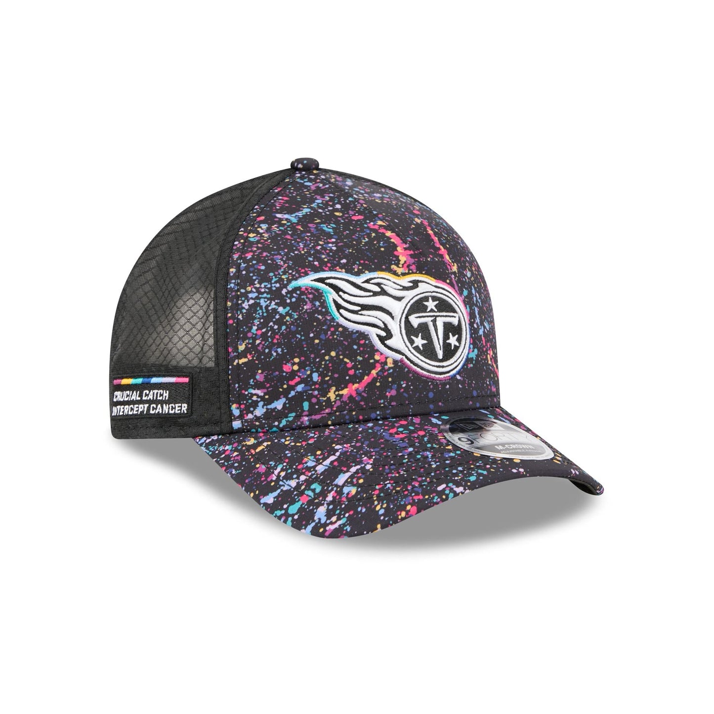 Tennessee Titans 2025 Crucial Catch 9FORTY M-Crown A-Frame Trucker Hat