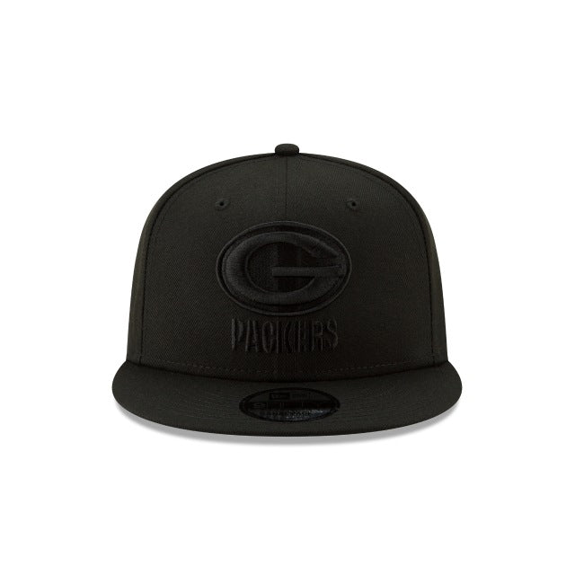 Green Bay Packers Basic Black On Black 9FIFTY Snapback Hat