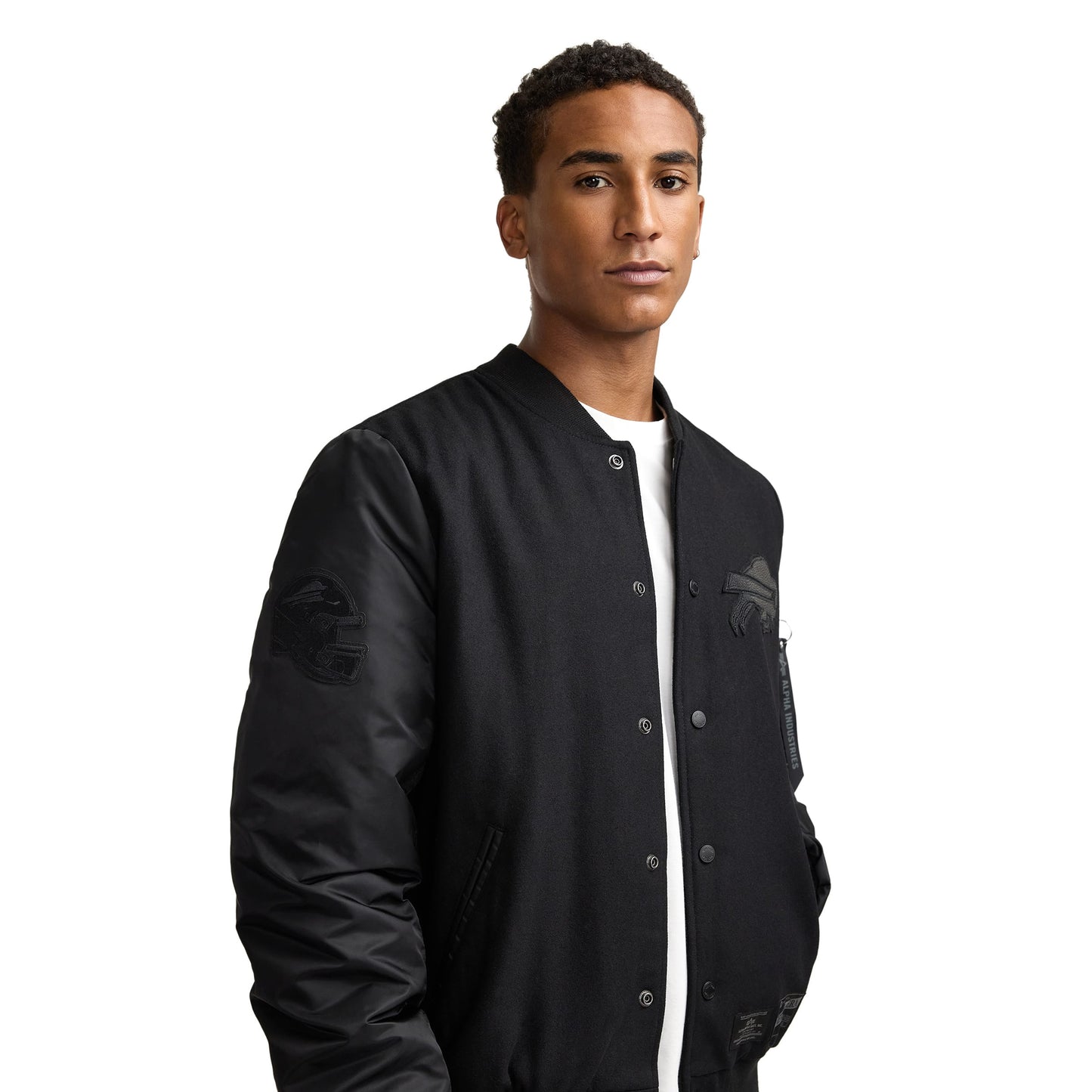 Alpha Industries x Las Vegas Raiders MA-1 Wool Varsity Jacket Black