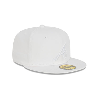 Atlanta Braves Basic White 59FIFTY Fitted Hat