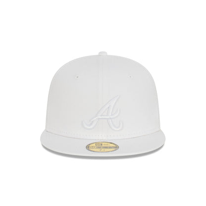 Atlanta Braves Basic White 59FIFTY Fitted Hat