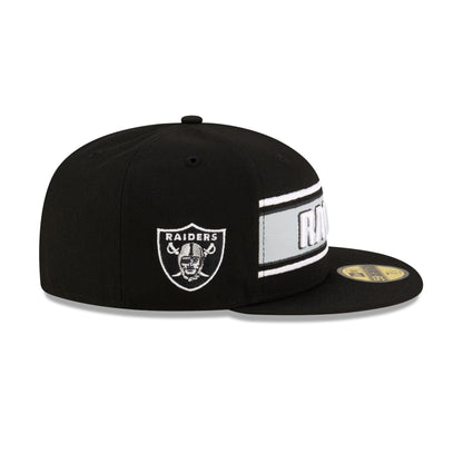 Las Vegas Raiders 2024 Sideline Black 59FIFTY Fitted Hat