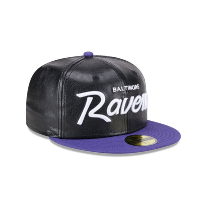 Baltimore Ravens Faux Leather Crown 59FIFTY Fitted Hat