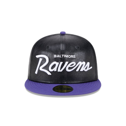 Baltimore Ravens Faux Leather Crown 59FIFTY Fitted Hat