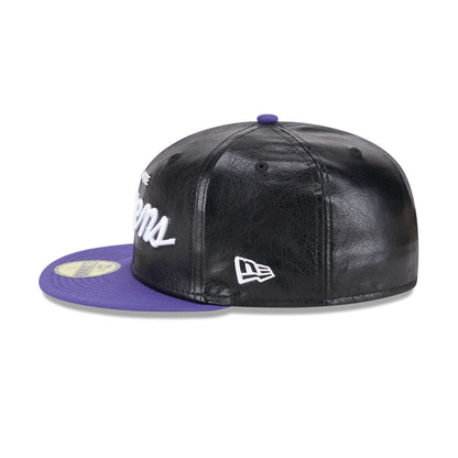 Baltimore Ravens Faux Leather Crown 59FIFTY Fitted Hat
