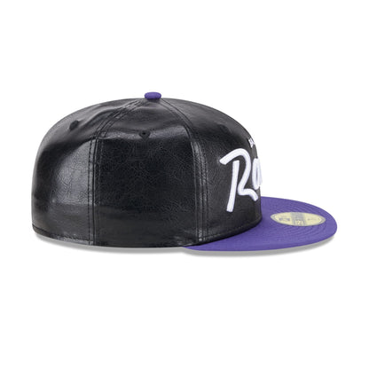 Baltimore Ravens Faux Leather Crown 59FIFTY Fitted Hat