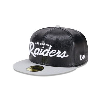 Las Vegas Raiders Faux Leather Crown 59FIFTY Fitted Hat