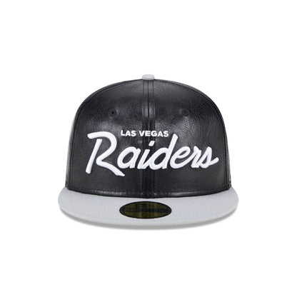 Las Vegas Raiders Faux Leather Crown 59FIFTY Fitted Hat