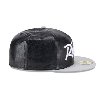 Las Vegas Raiders Faux Leather Crown 59FIFTY Fitted Hat