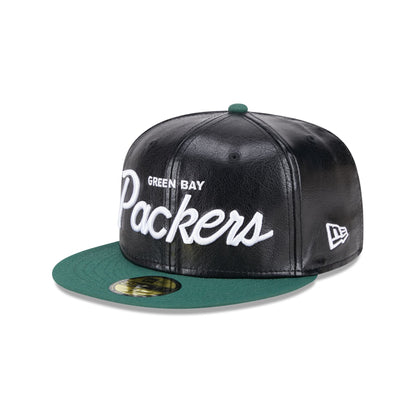 Green Bay Packers Faux Leather Crown 59FIFTY Fitted Hat