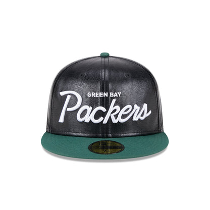 Green Bay Packers Faux Leather Crown 59FIFTY Fitted Hat
