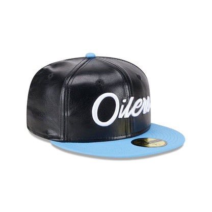 NFL Oilers Faux Leather Crown 59FIFTY Fitted Hat