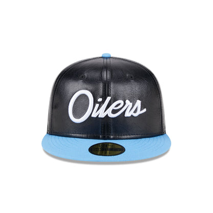 NFL Oilers Faux Leather Crown 59FIFTY Fitted Hat