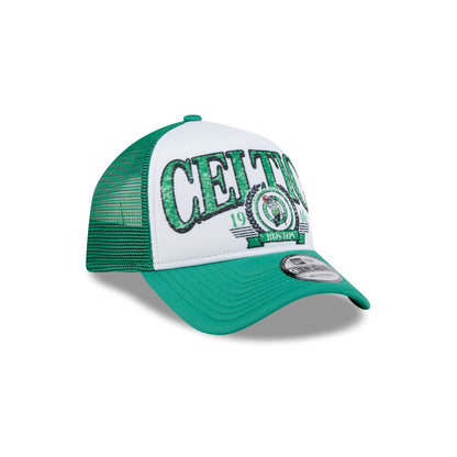 Boston Celtics Distressed 9FORTY A-Frame Trucker Hat