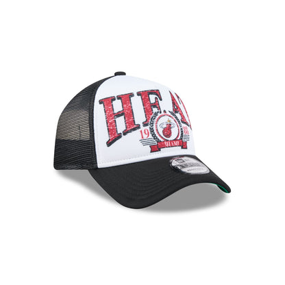 Miami Heat Distressed 9FORTY A-Frame Trucker Hat