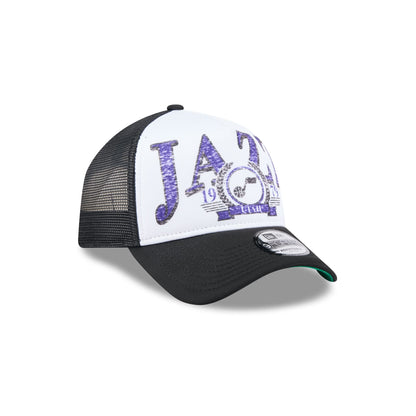 Utah Jazz Distressed 9FORTY A-Frame Trucker Hat