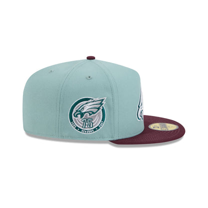 Philadelphia Eagles Beach Kiss Blue 59FIFTY A-Frame Fitted Hat