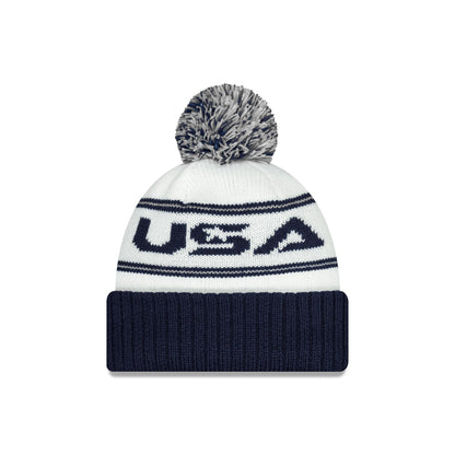 2025 Ryder Cup Team USA White Pom Knit Hat