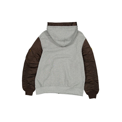 Alpha Industries x San Diego Padres Gray MA-1 Full Zip Fleece Jacket