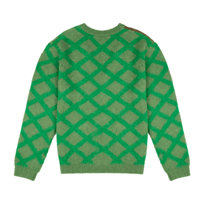New Era Branded Mohair Field Kelly Green Cardigan
