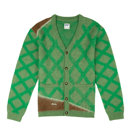 New Era Branded Mohair Field Kelly Green Cardigan
