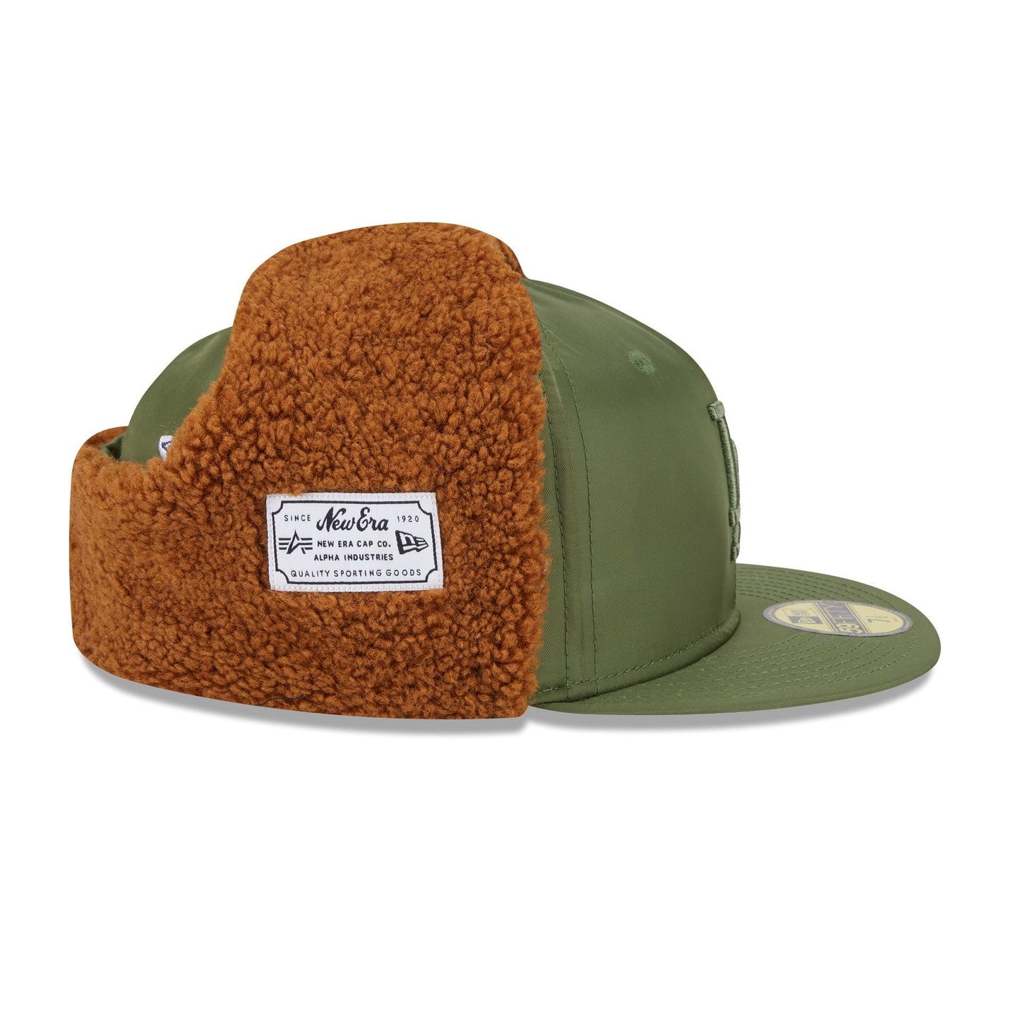 Alpha Industries x Los Angeles Dodgers Olive Green Dog Ear 59FIFTY Fitted Hat