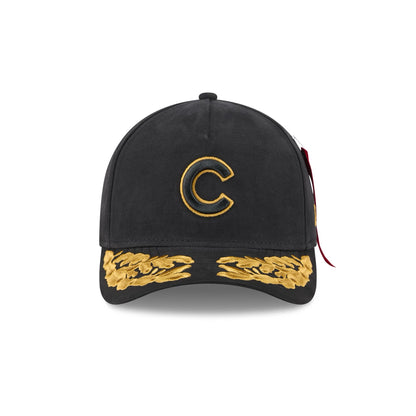 Alpha Industries x Chicago Cubs Black 9FORTY M-Crown A-Frame Snapback Hat