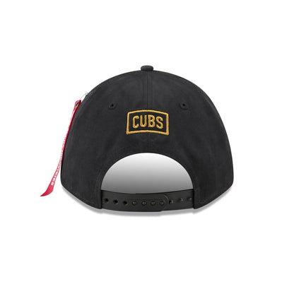 Alpha Industries x Chicago Cubs Black 9FORTY M-Crown A-Frame Snapback Hat