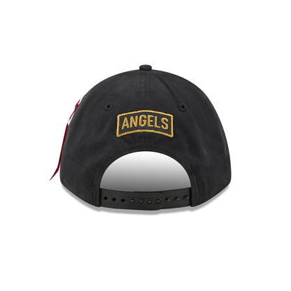 Alpha Industries x Los Angeles Angels Black 9FORTY M-Crown A-Frame Snapback Hat