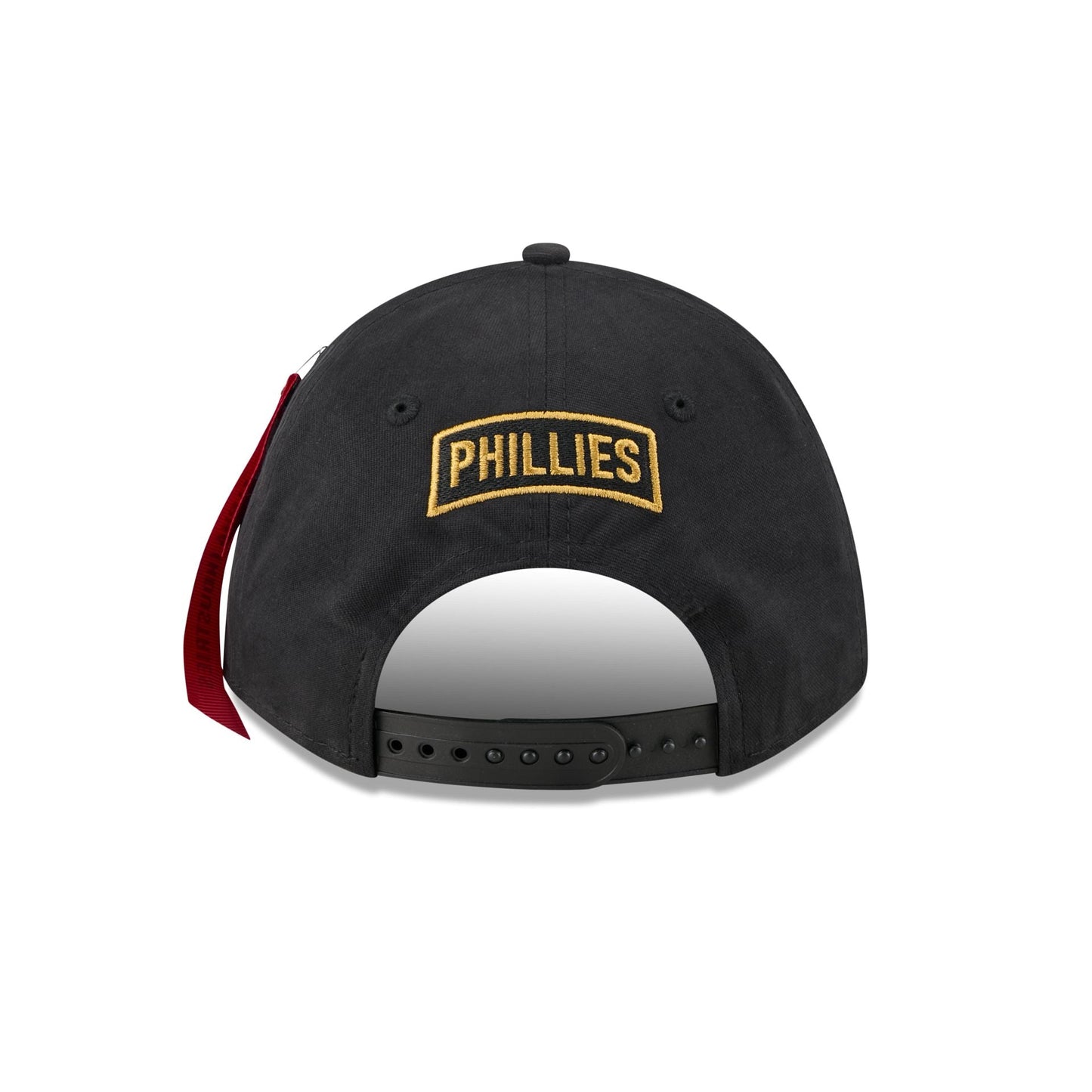 Alpha Industries x Philadelphia Phillies Black 9FORTY M-Crown A-Frame Snapback Hat