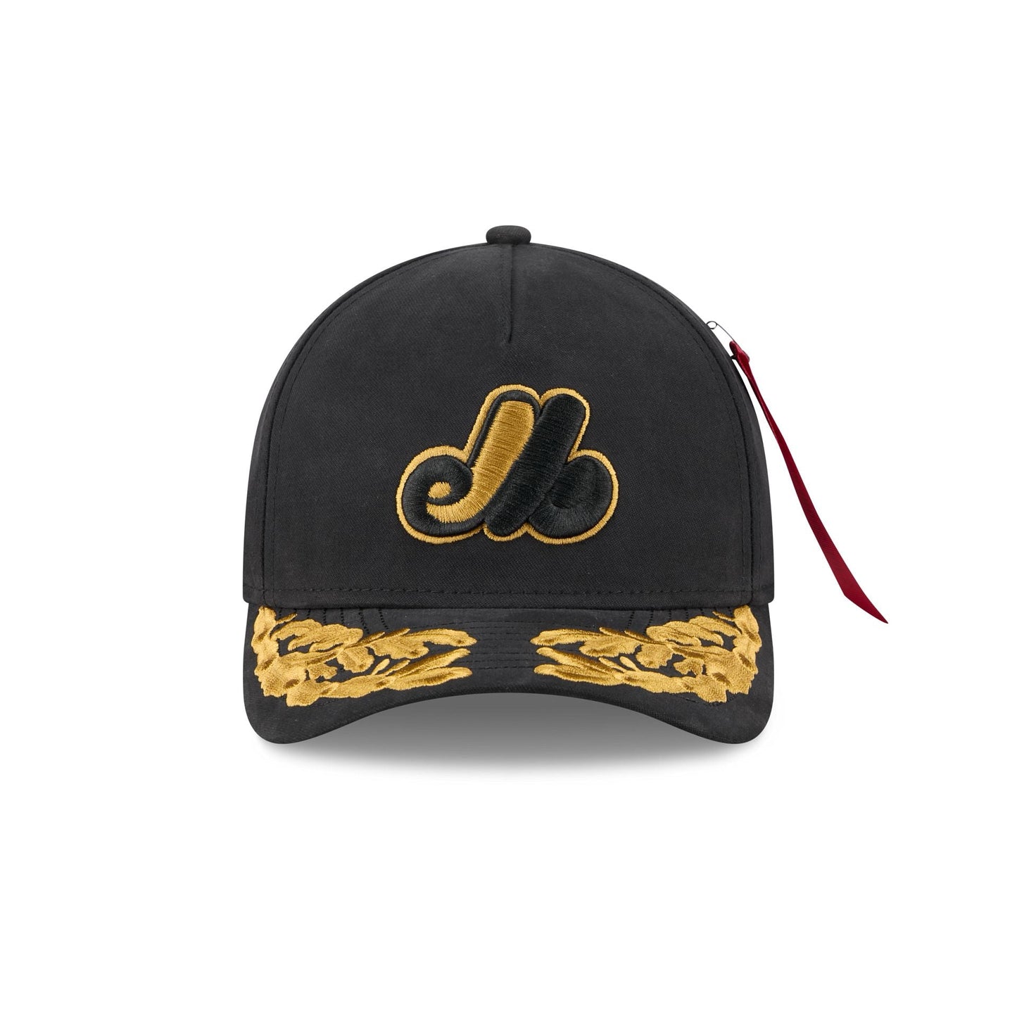 Alpha Industries x Montreal Expos Black 9FORTY M-Crown A-Frame Snapback Hat