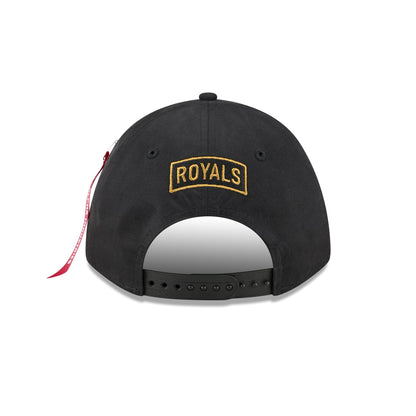 Alpha Industries x Kansas City Royals Black 9FORTY M-Crown A-Frame Snapback Hat