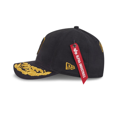 Alpha Industries x Milwaukee Brewers Black 9FORTY M-Crown A-Frame Snapback Hat