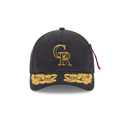 Alpha Industries x Colorado Rockies Black 9FORTY M-Crown A-Frame Snapback Hat