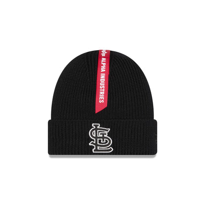 Alpha Industries x St. Louis Cardinals Black Cuff Knit Hat