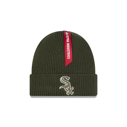Alpha Industries x Chicago White Sox Olive Green Cuff Knit Hat