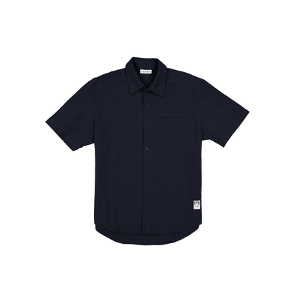 New Era Branded Seersucker Ellicott Button Up Navy Shirt