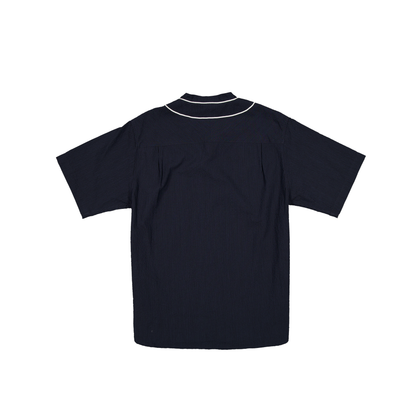 New Era Branded Seersucker Throwback Baseball Navy Jersey
