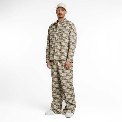 New Era Branded Printed Military Shacket