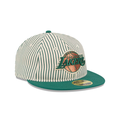 Just Caps Seersucker Los Angeles Lakers Retro Crown 59FIFTY Fitted Hat