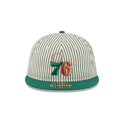 Just Caps Seersucker Philadelphia 76ers Retro Crown 59FIFTY Fitted Hat