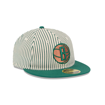 Just Caps Seersucker Brooklyn Nets Retro Crown 59FIFTY Fitted Hat